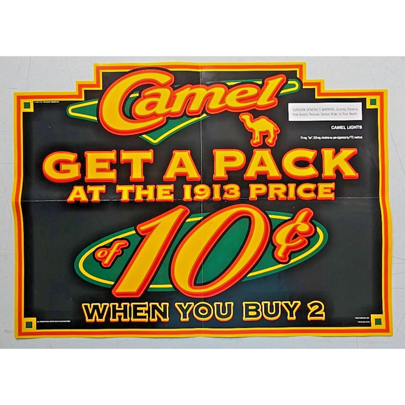 Camel Cigarettes Display & Sign "Get a Pack at the1913 Price" Set of 2 MSA - Picture 7 of 7